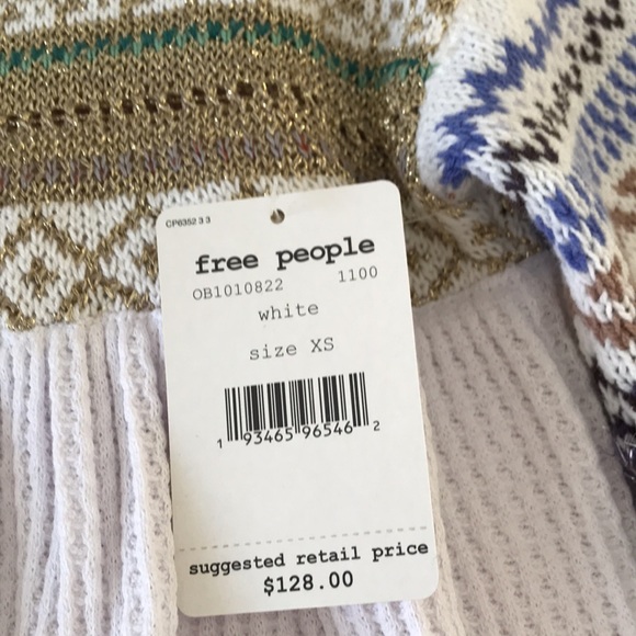 Free People Cabin Fever Swit Sweater Thermal Top in XS White - Picture 12 of 16